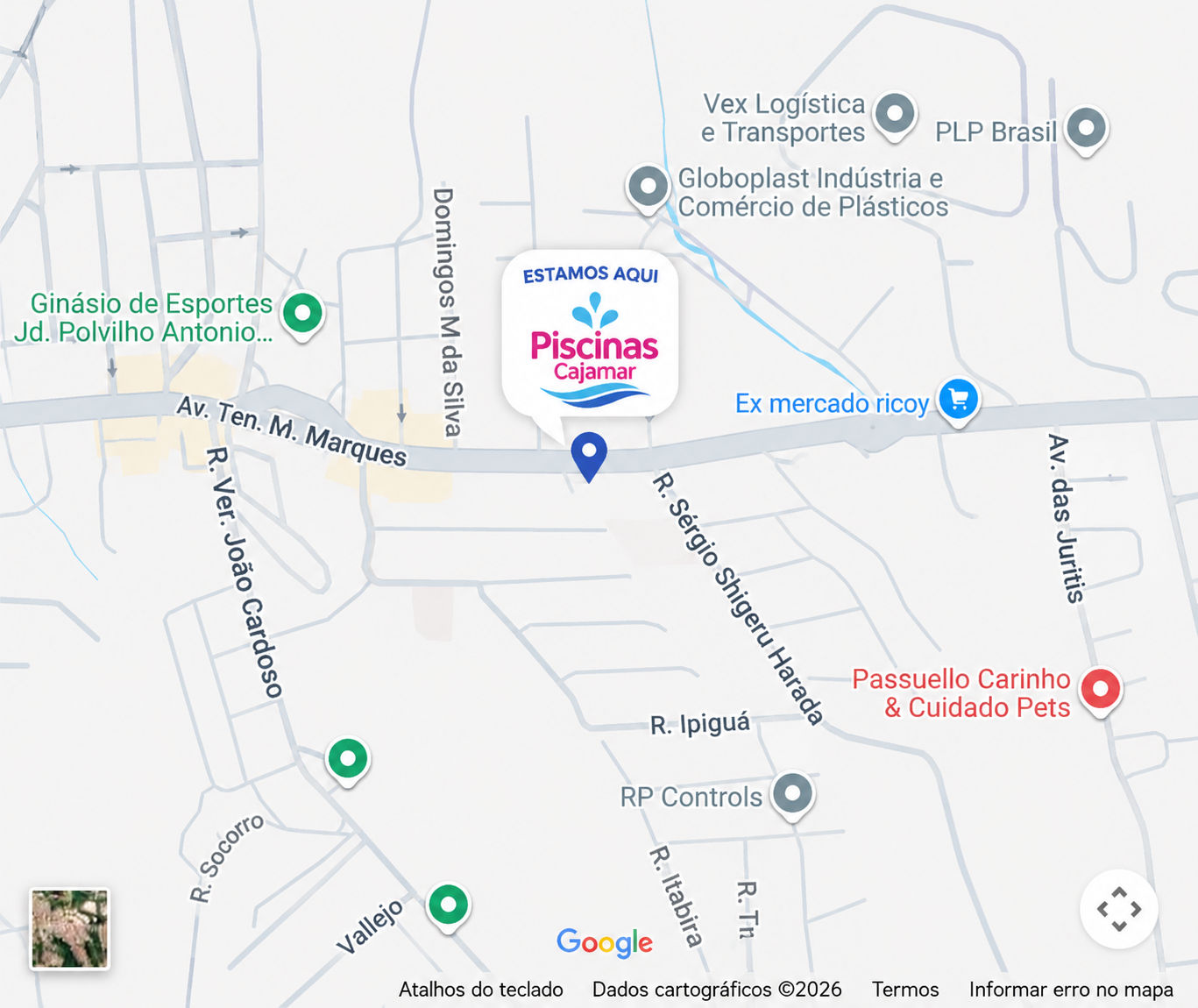 Mapa da região de atendimento